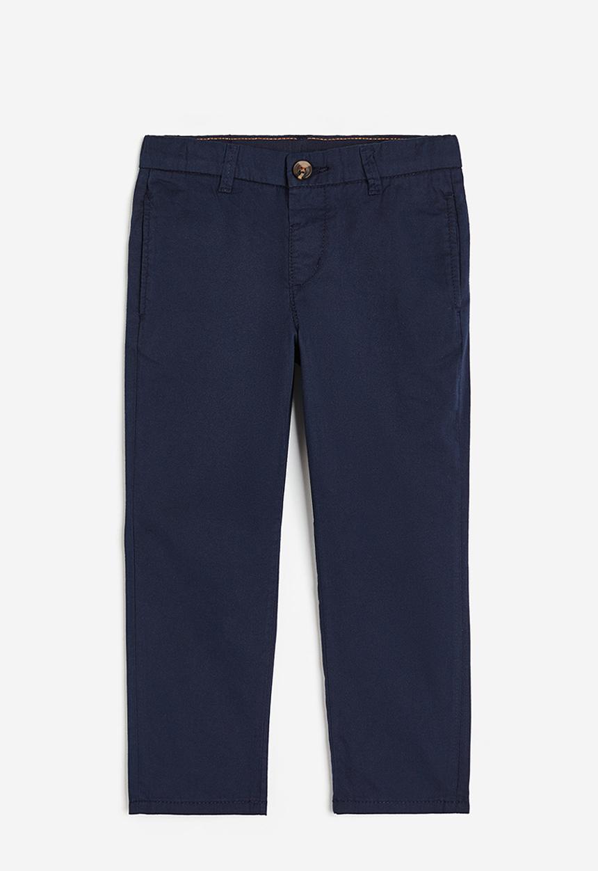 H&M - Relaxed fit cotton chinos - navy blue 