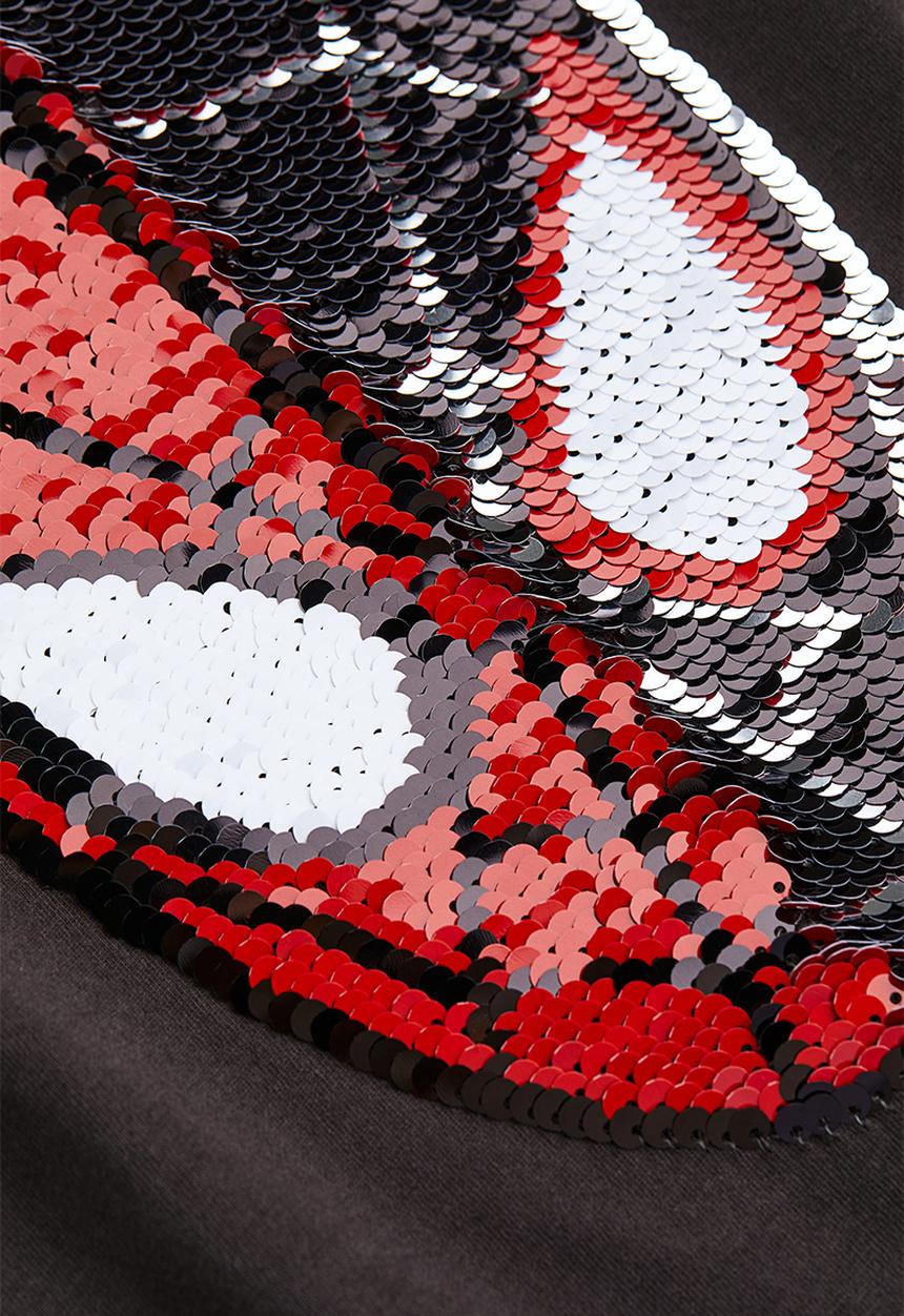 H&M - Reversible-sequin T-shirt - black/spider-man