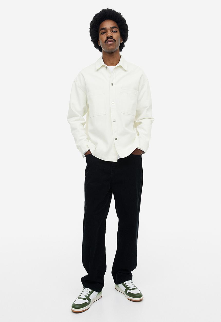 H&M - Oversized fit twill overshirt - white 