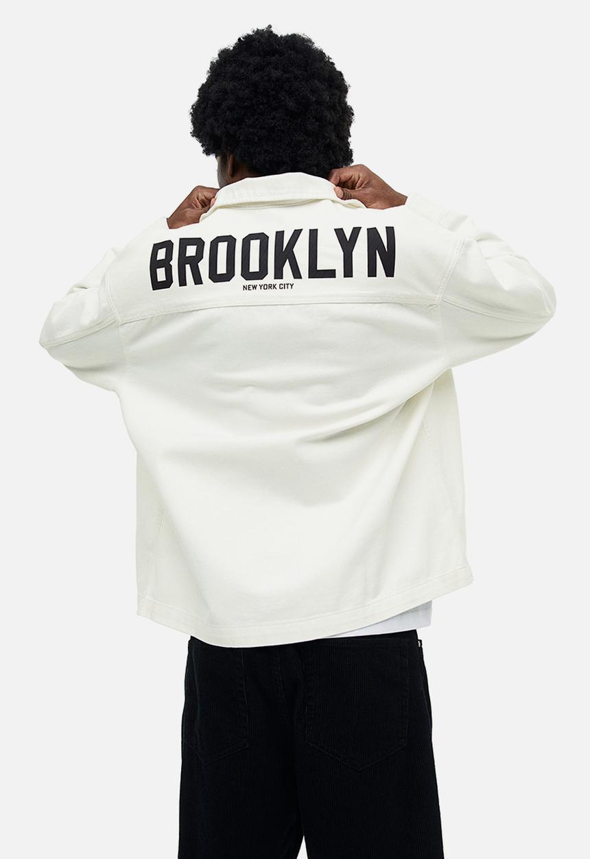 H&M - Oversized fit twill overshirt - white 