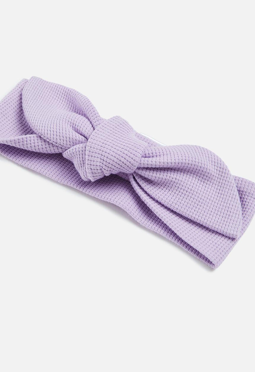 Cotton On - The waffle bow tie headband/bandana pack - lilac drop