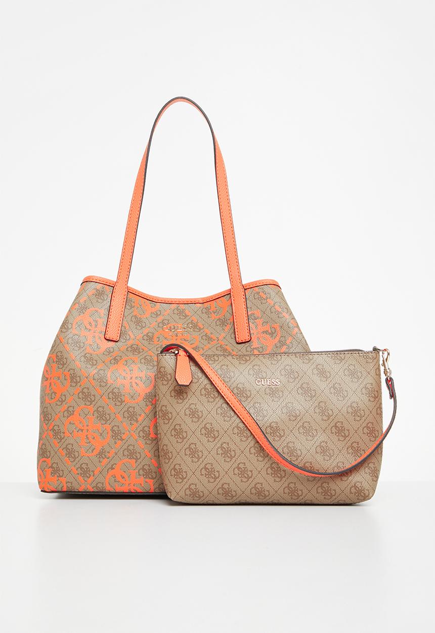 GUESS - Vikky tote bag - latte logo orange