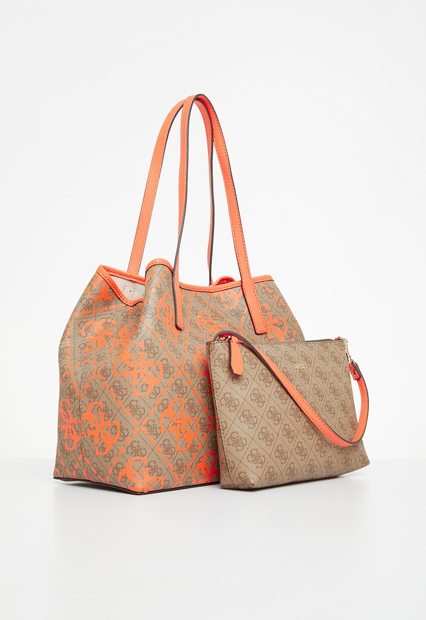 GUESS - Vikky tote bag - latte logo orange