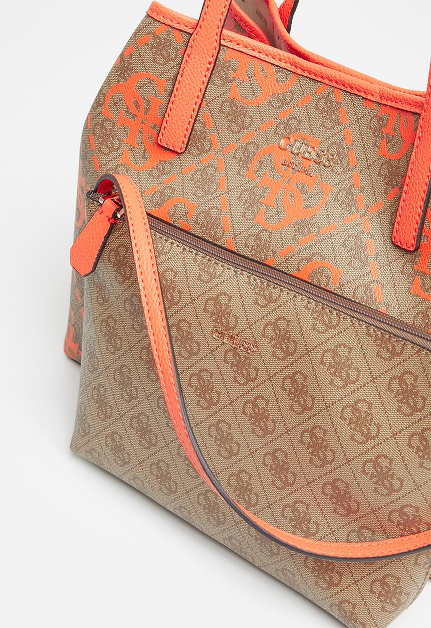 GUESS - Vikky tote bag - latte logo orange