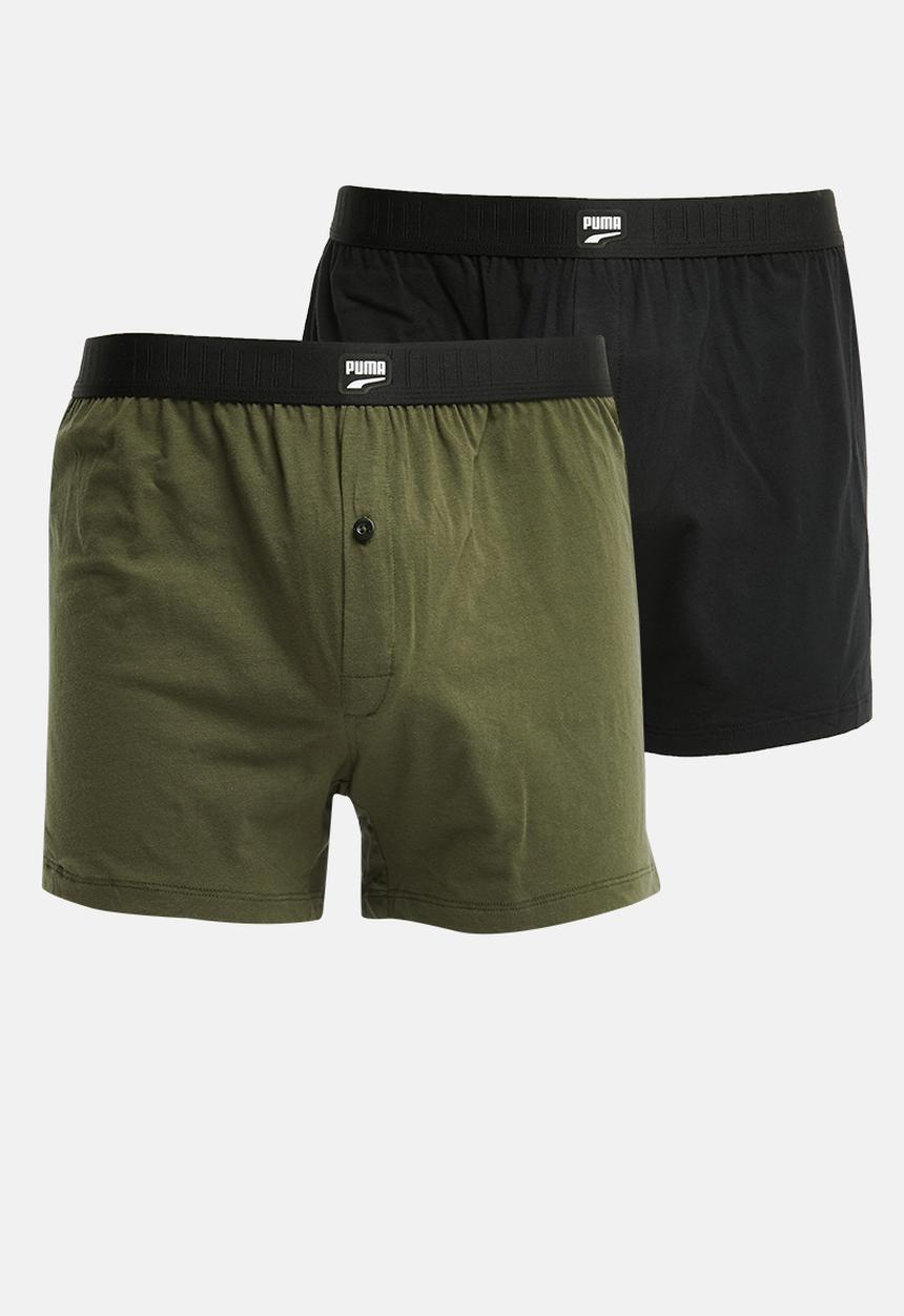 PUMA - Loose fit jersey boxer 2 pack - forest 
