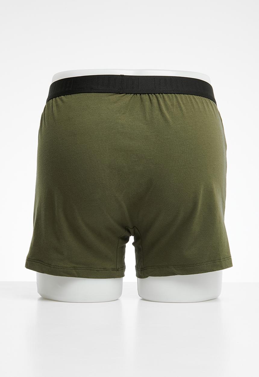 PUMA - Loose fit jersey boxer 2 pack - forest 