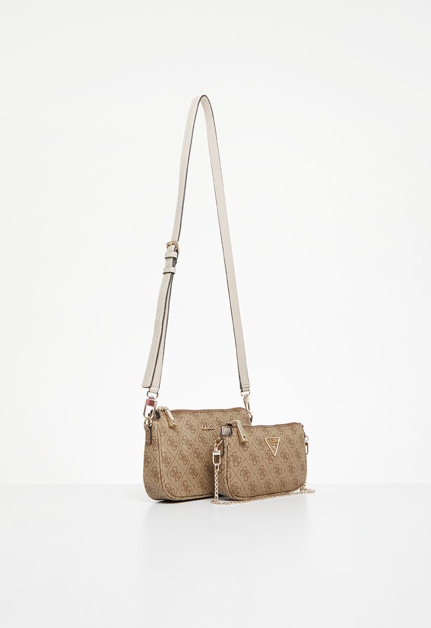 GUESS - Noelle dbl pouch crossbody - latte 