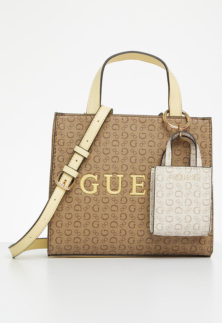 GUESS - Gelber mini tote - kakhi multi