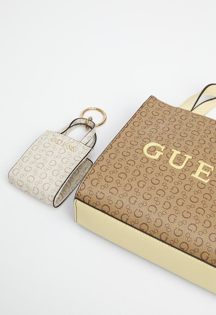 GUESS - Gelber mini tote - kakhi multi