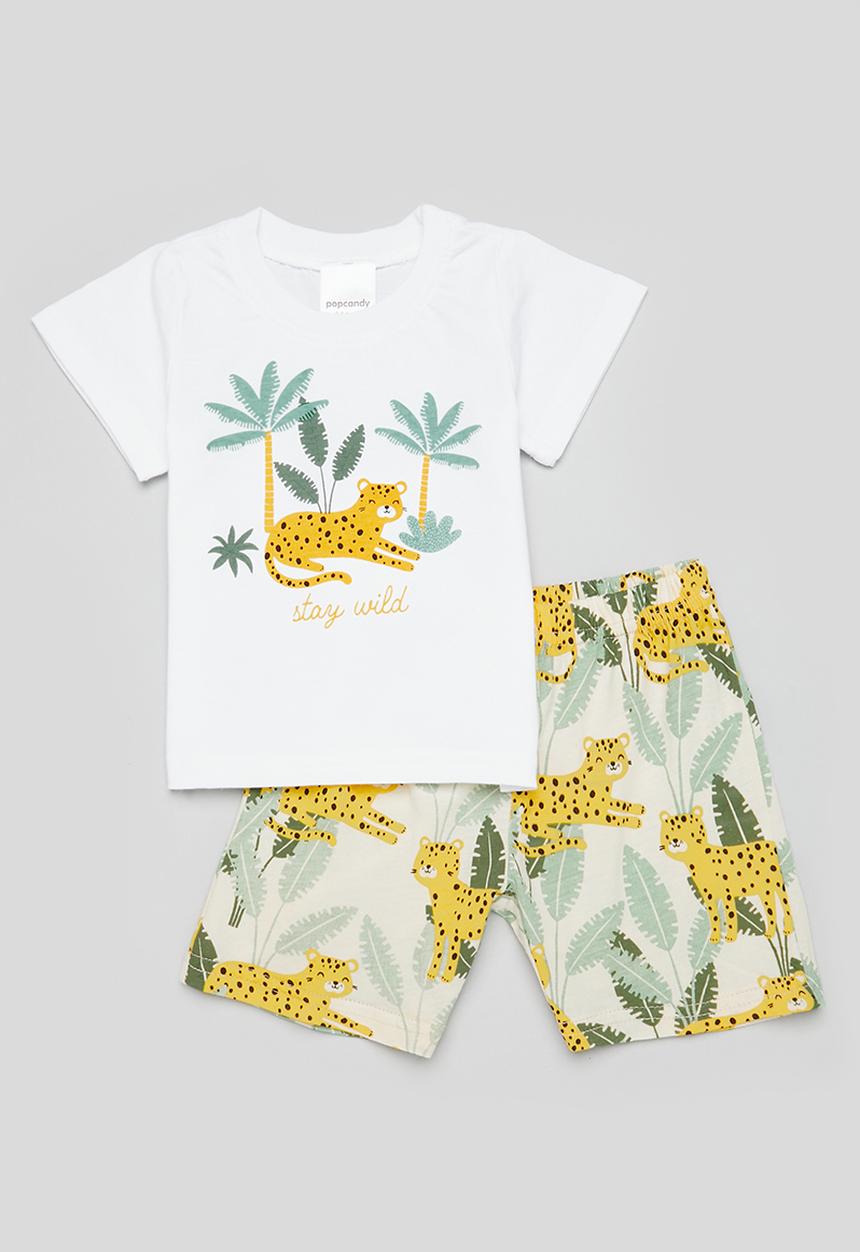 Pop Candy - Tee & short set - yellow & white