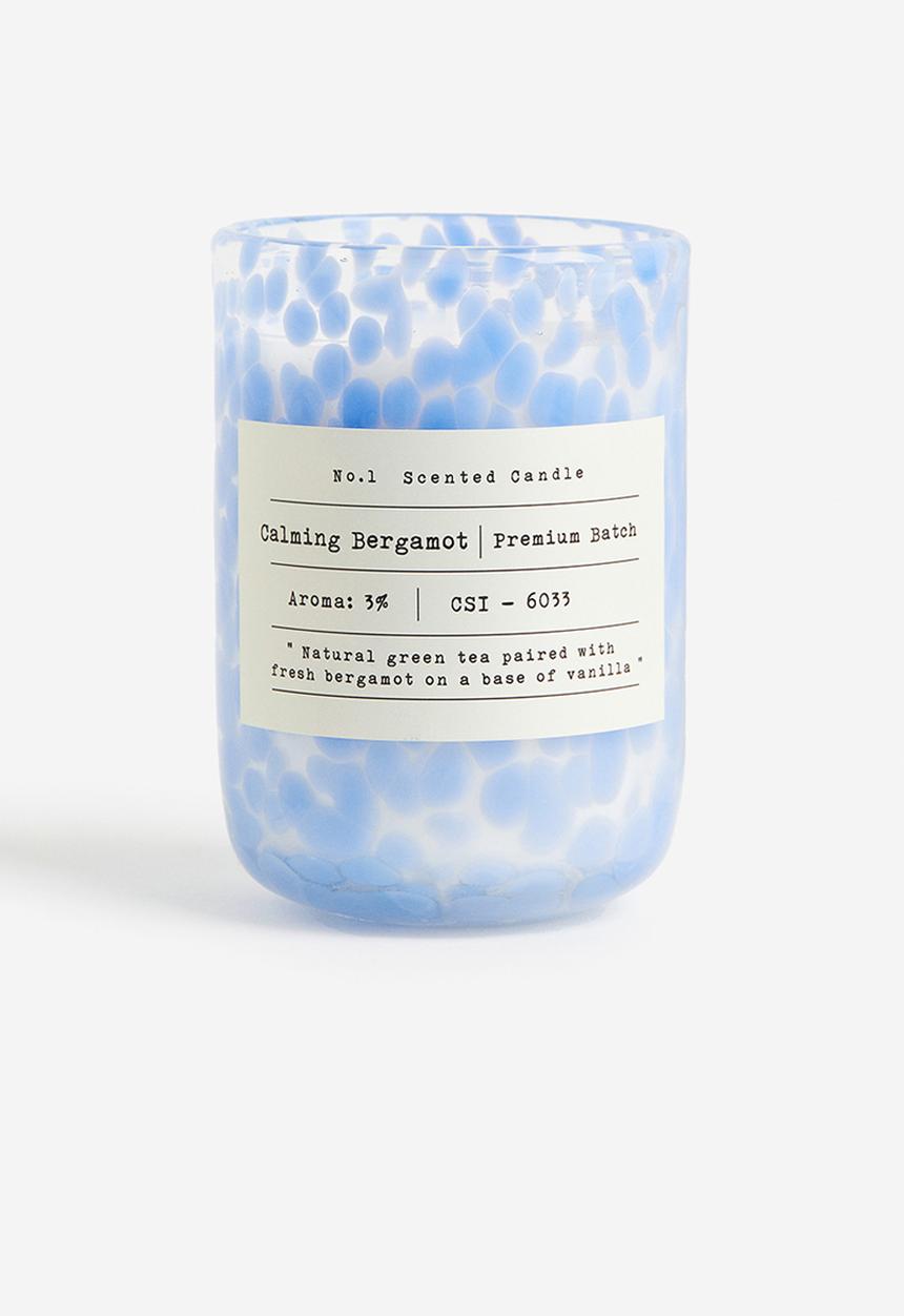 H&M - Scented candle in glass holder - light blue/calming bergamot