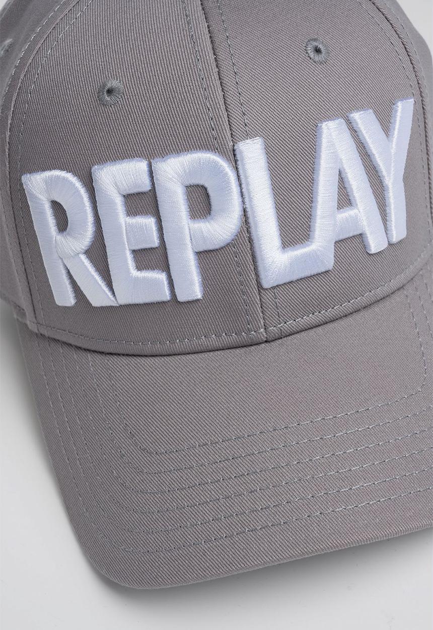 Replay - Logo peak cap - iron/optical white