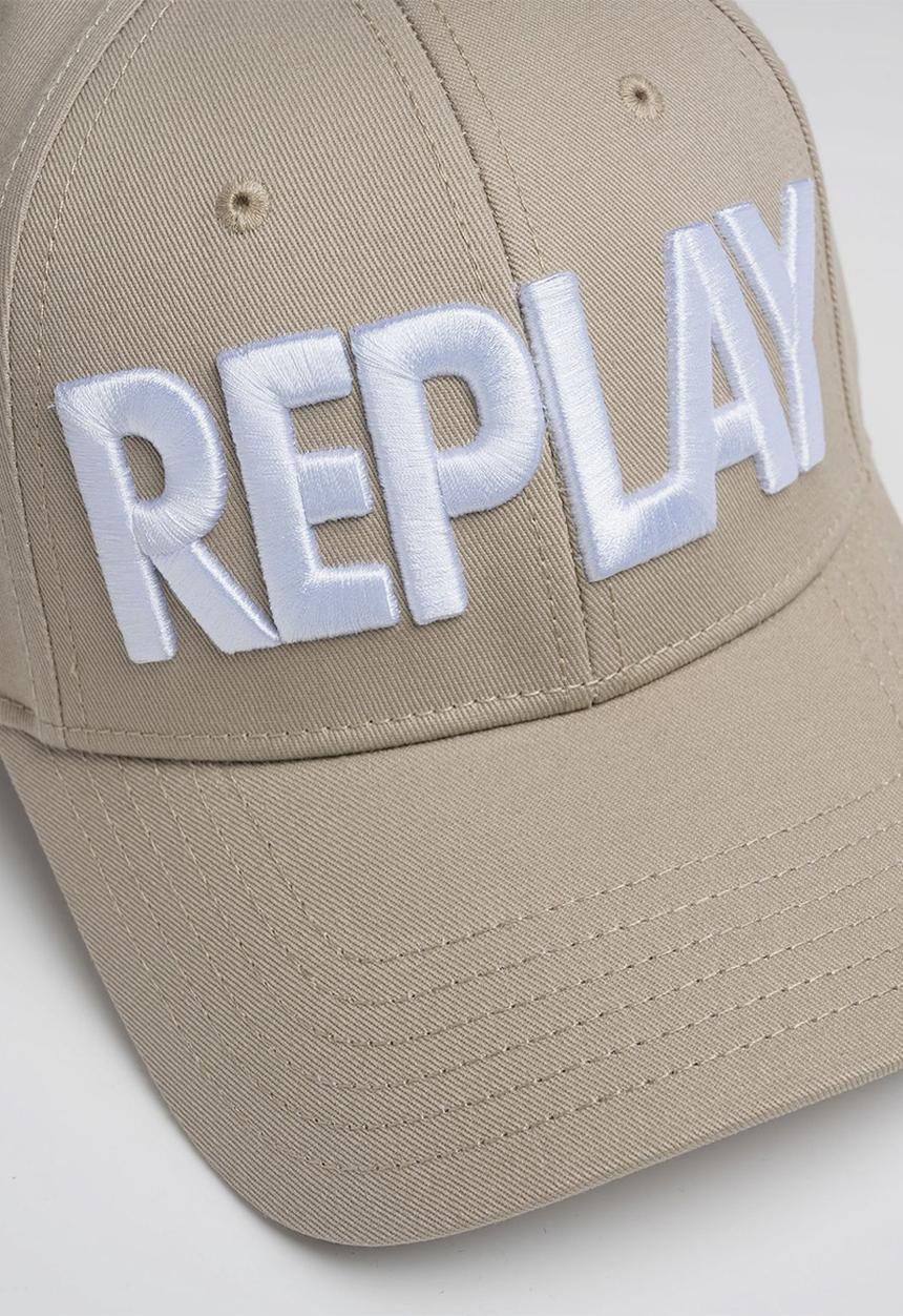 Replay - Logo peak cap - beige/optical white