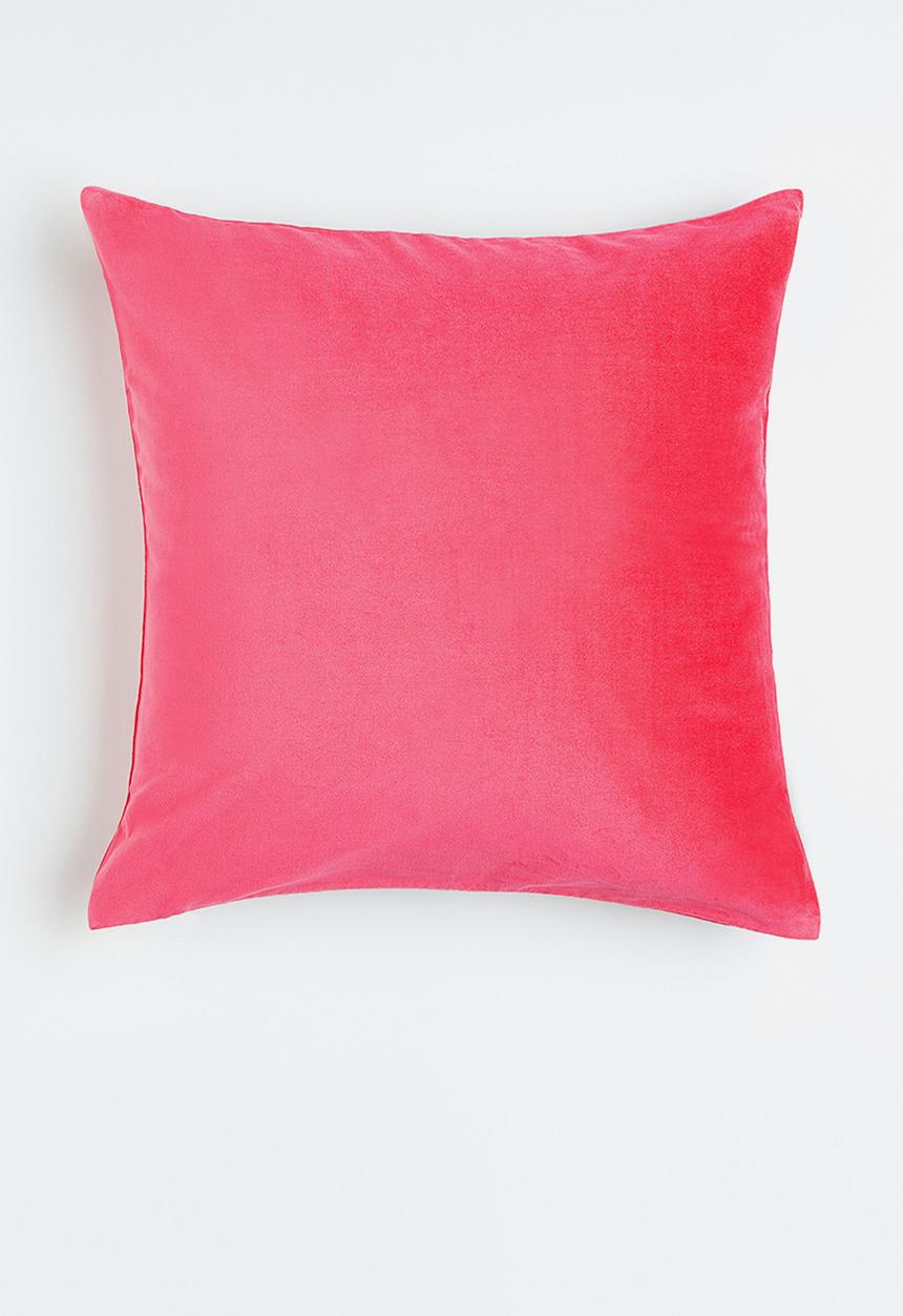 H&M - Cotton velvet cushion cover - pink