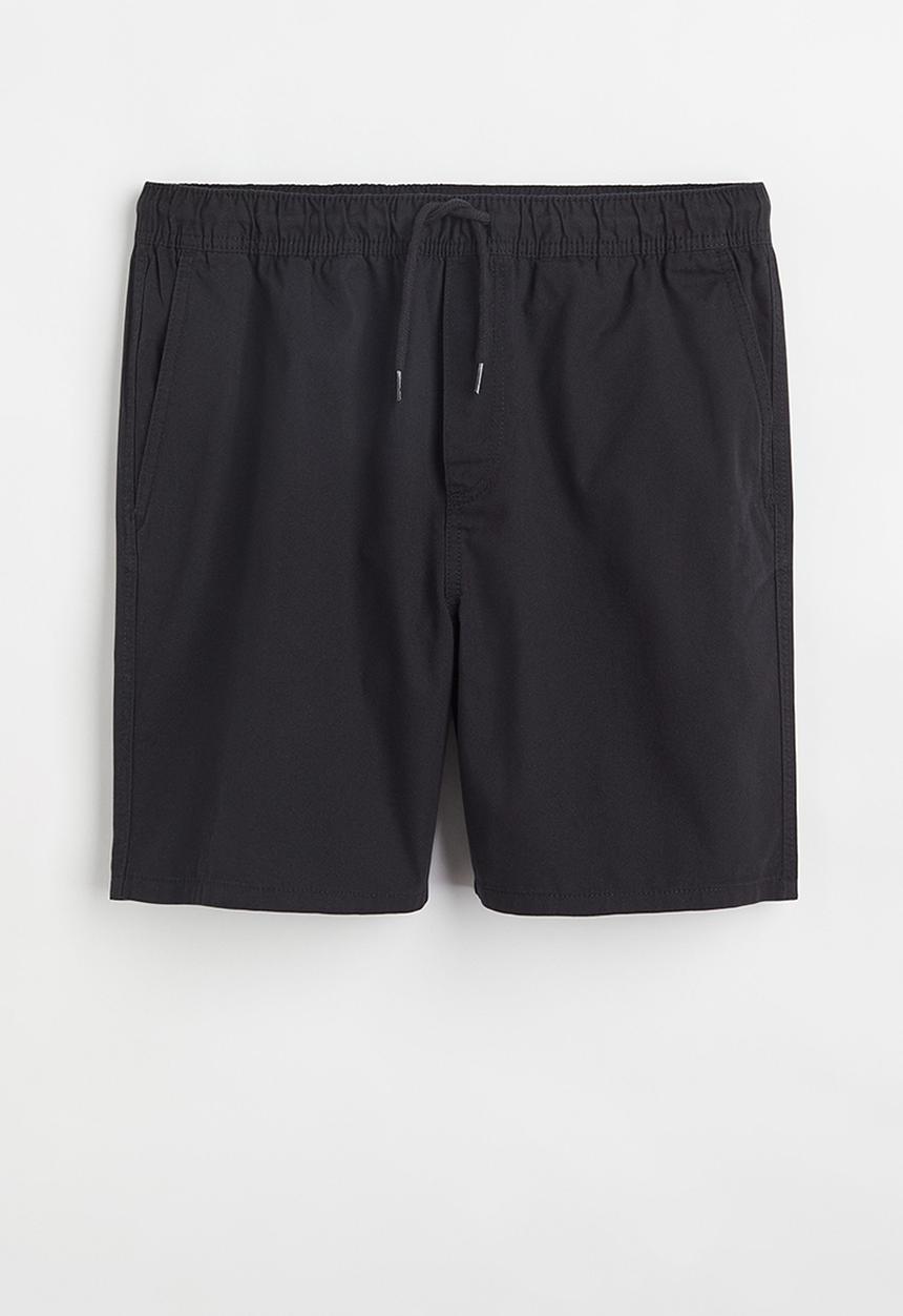 H&M - Regular fit cotton shorts - black