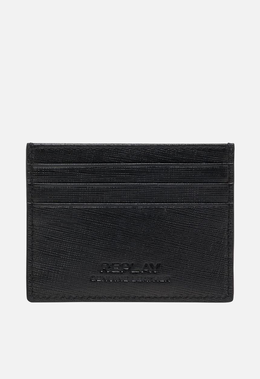 Replay - Saffiano leather card holder - black