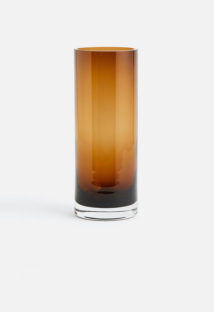 H&M - Tall glass vase - amber
