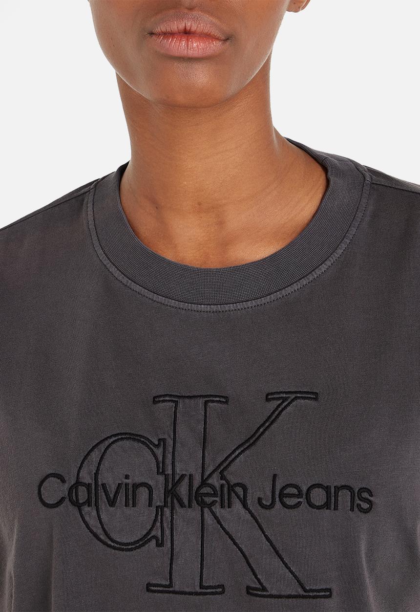 Calvin Klein - Mono logo cropped tee - washed black