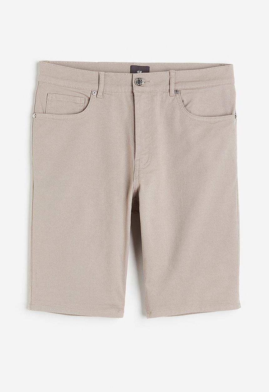 H&M - Slim fit cotton twill shorts - beige 