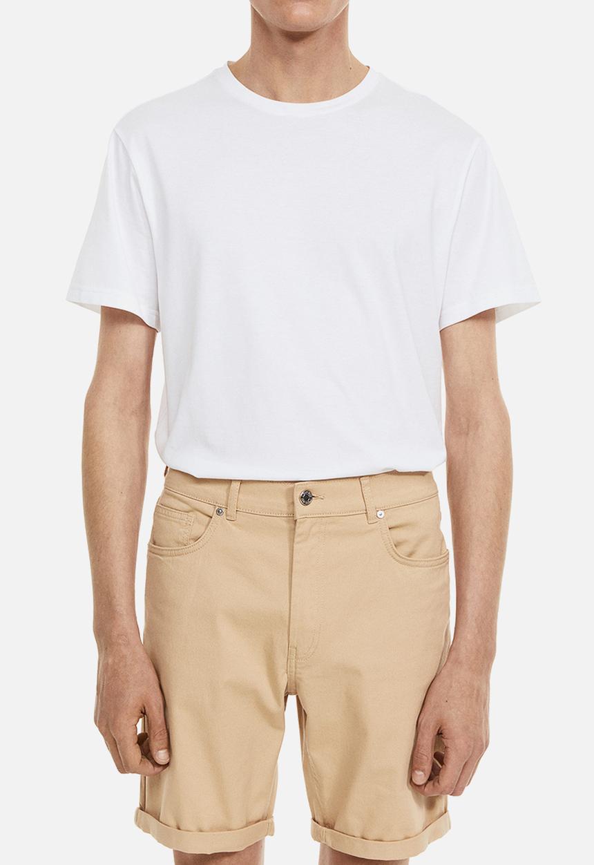 H&M - Slim fit cotton twill shorts - beige