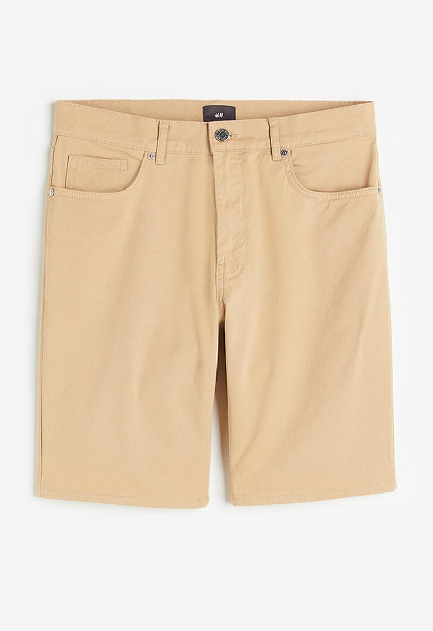 H&M - Slim fit cotton twill shorts - beige