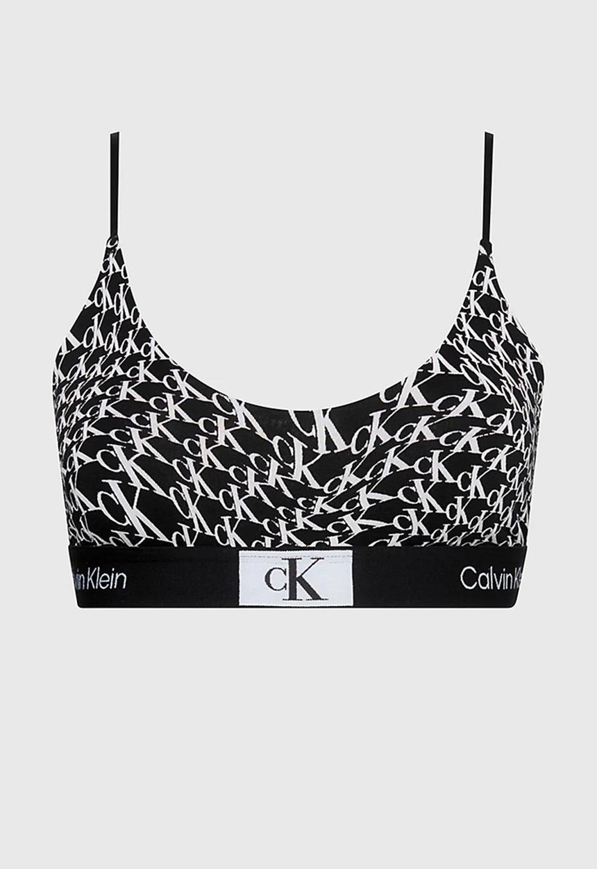 Calvin Klein - Unlined bralette - warped logo/black 
