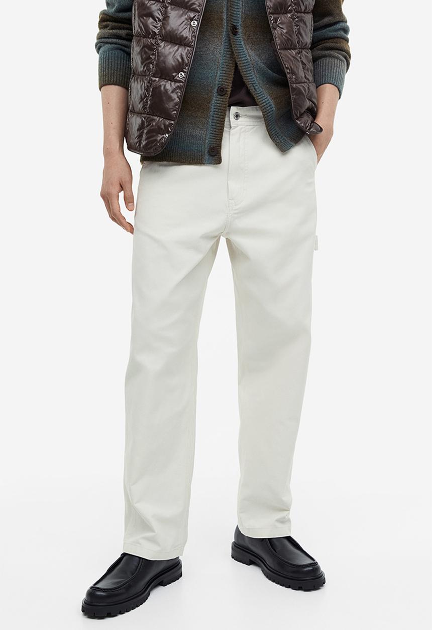 H&M - Relaxed fit worker trousers - white