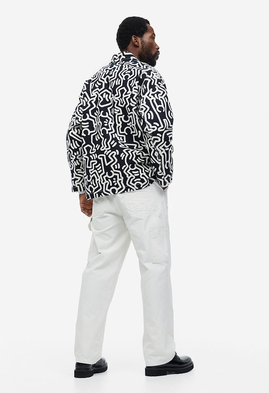 H&M - Water-repellent coach jacket - white & black