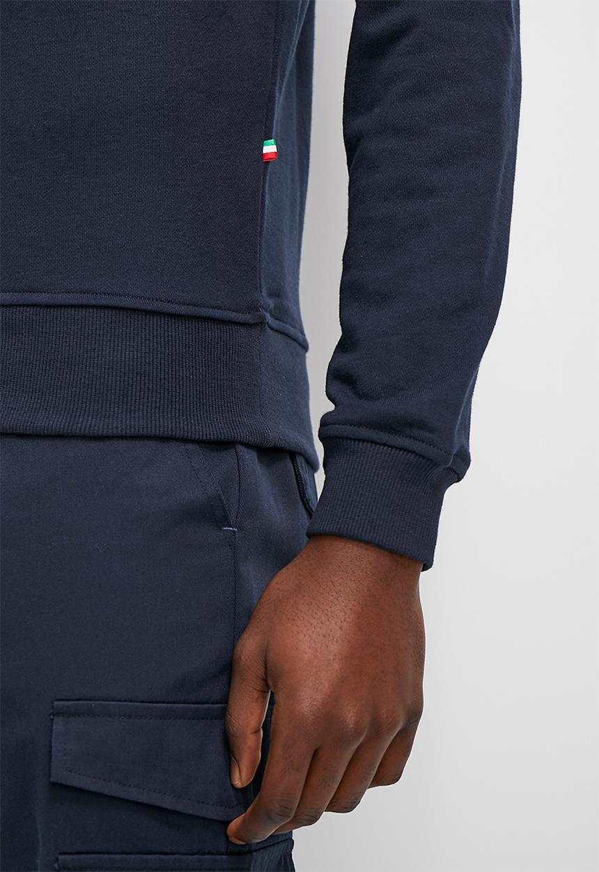 Verana - Embroidered crew neck sweater - navy