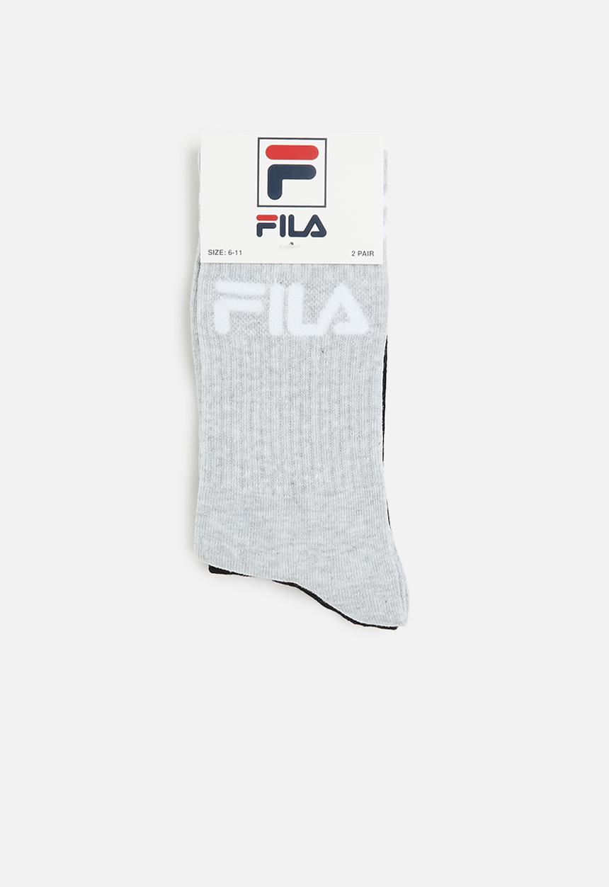 FILA - Stallone tube sock 2 pack - grey melange/black