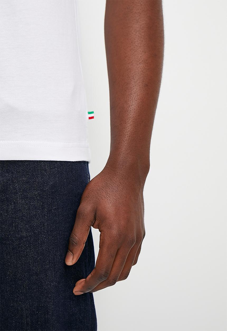 Verana - Premium embroidered crew neck tee - white
