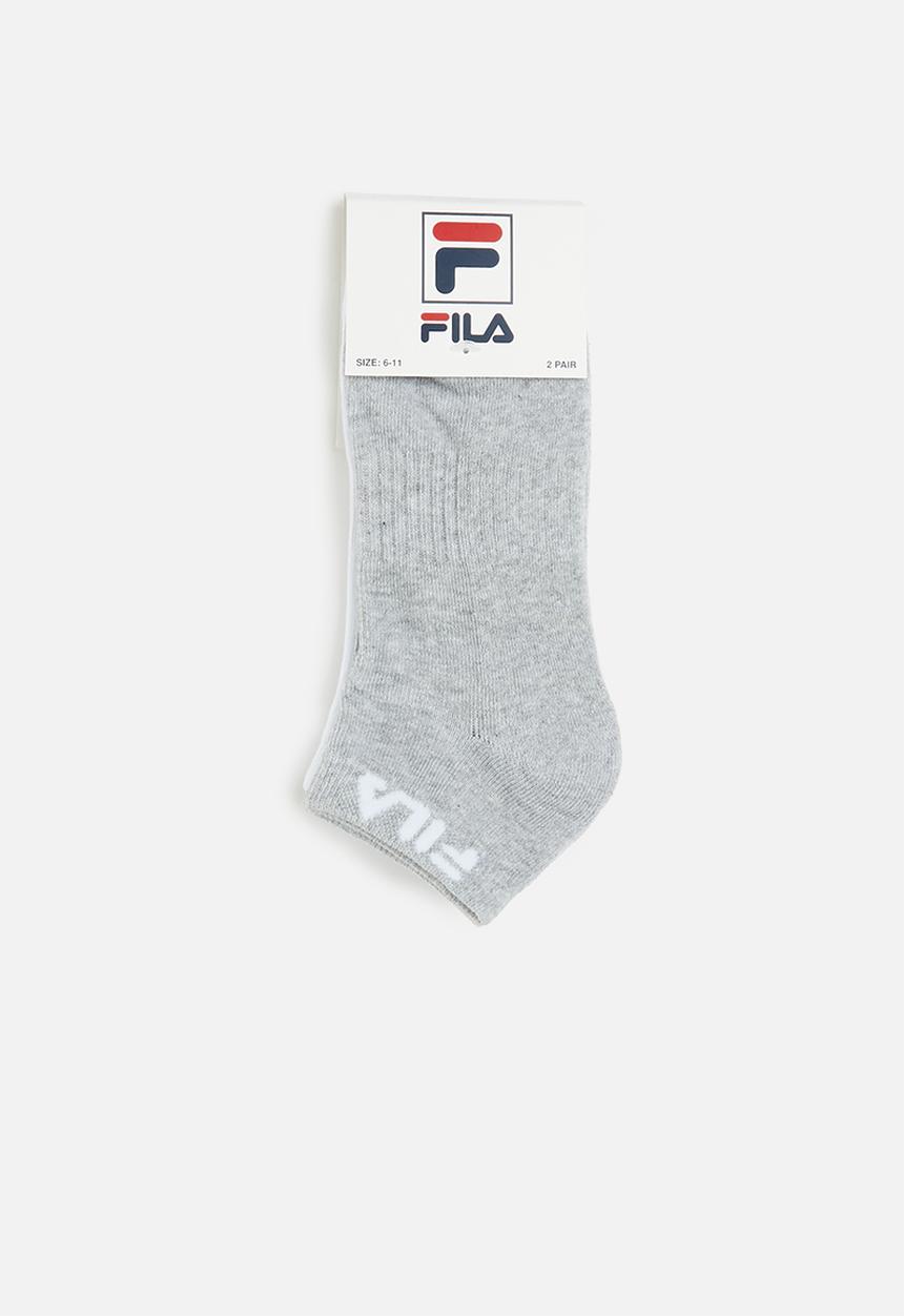 FILA - Stallone ankle sock 2-pack - grey melange/white 