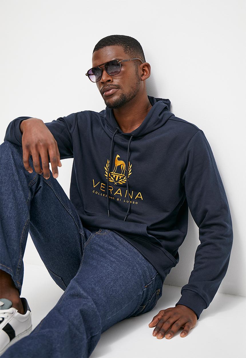 Verana - Branded fashion hoodie - navy