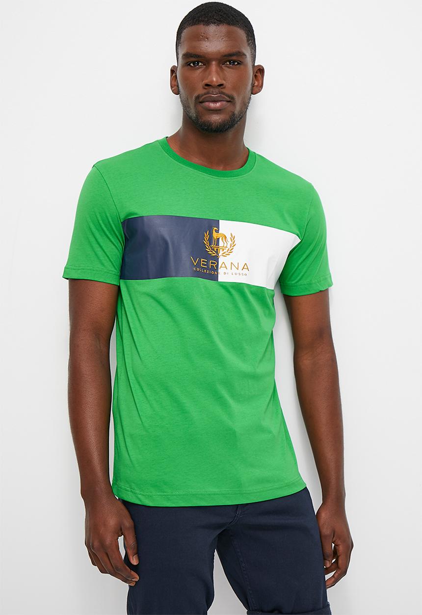 Verana - Premium embroidered crew neck tee - green