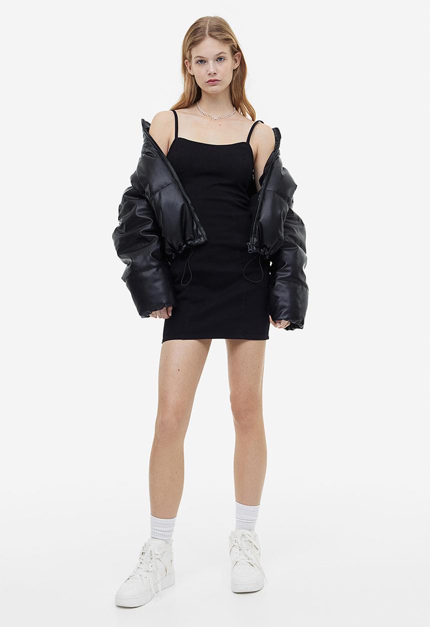 H&M - Denim bodycon dress - black