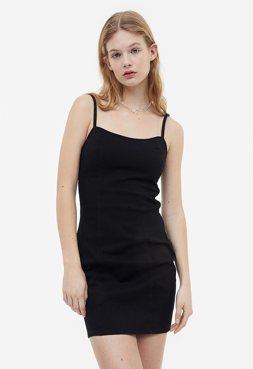 H&M - Denim bodycon dress - black