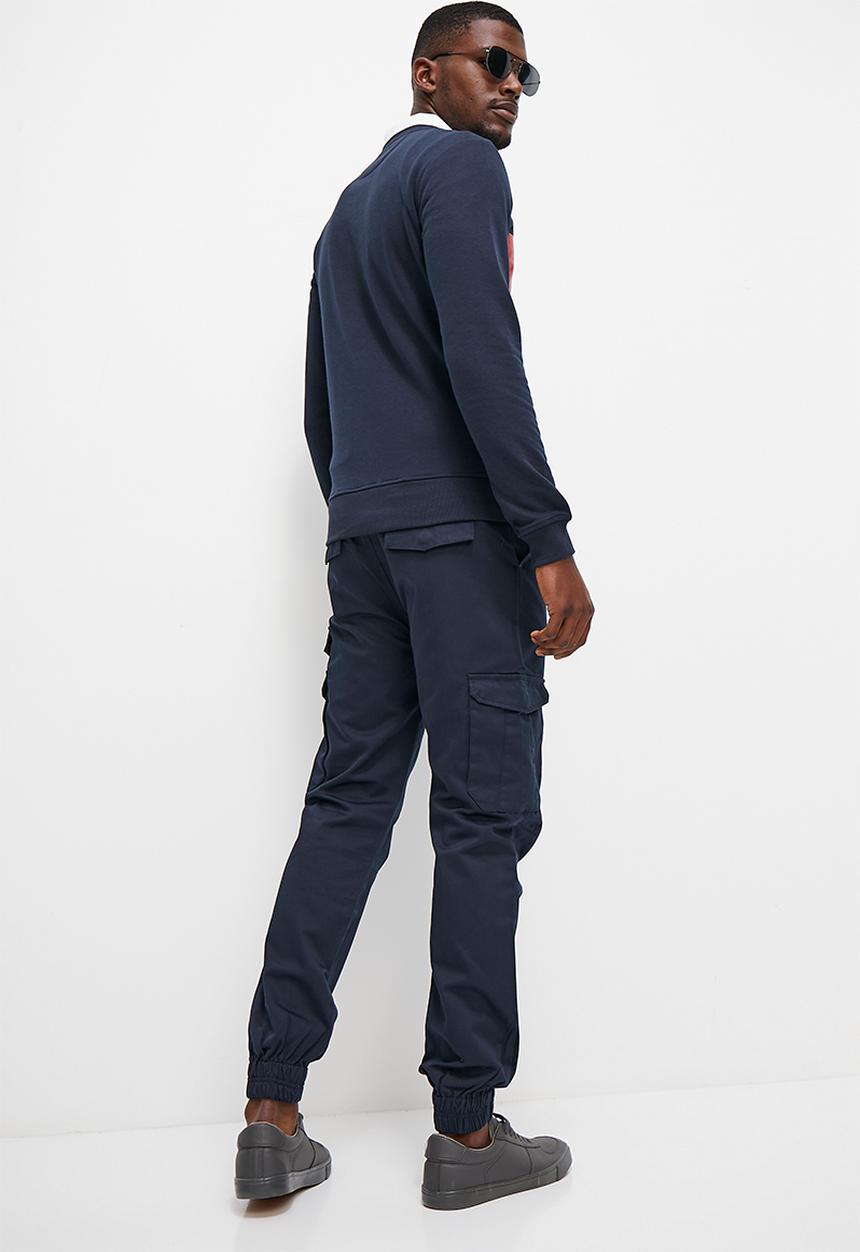 Verana - Twill jogger fashion slim pants - navy