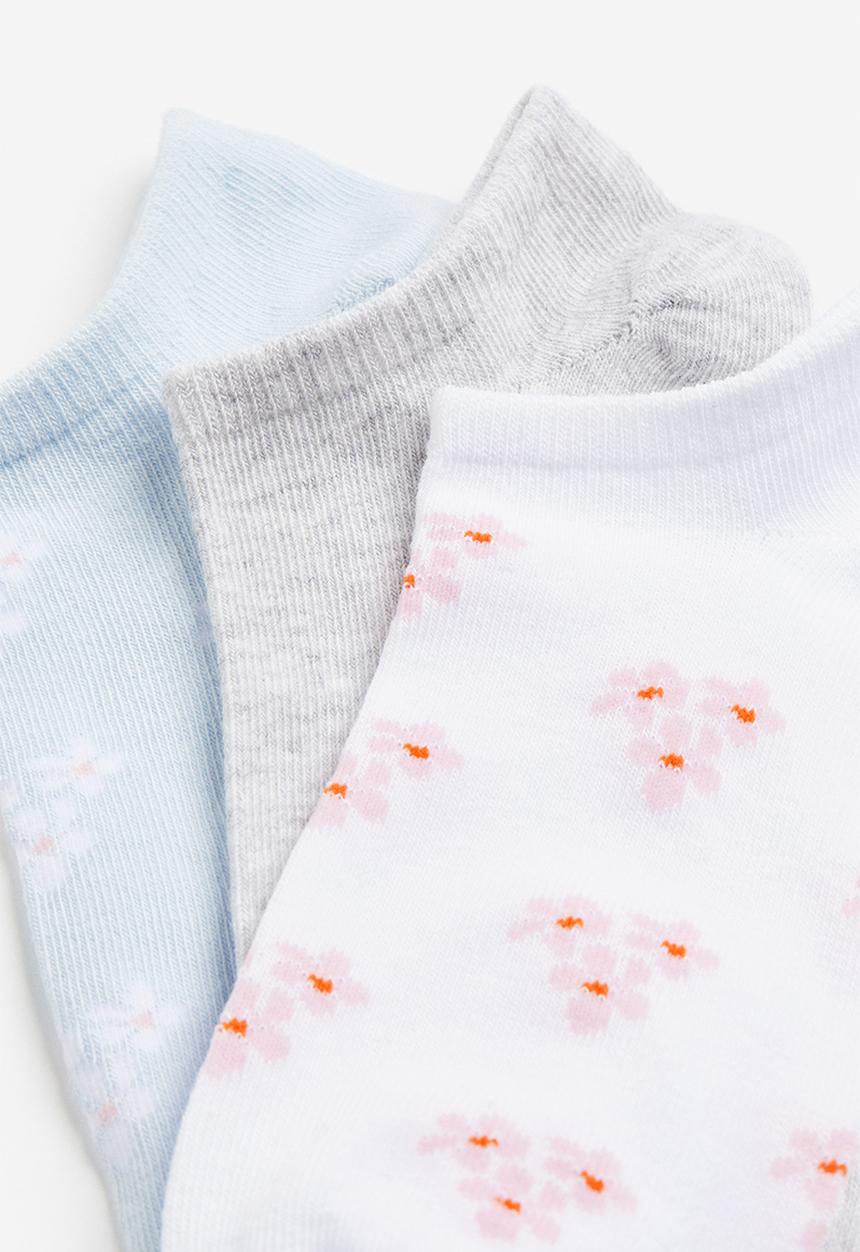 H&M - 7- Pack trainer socks - light blue/floral