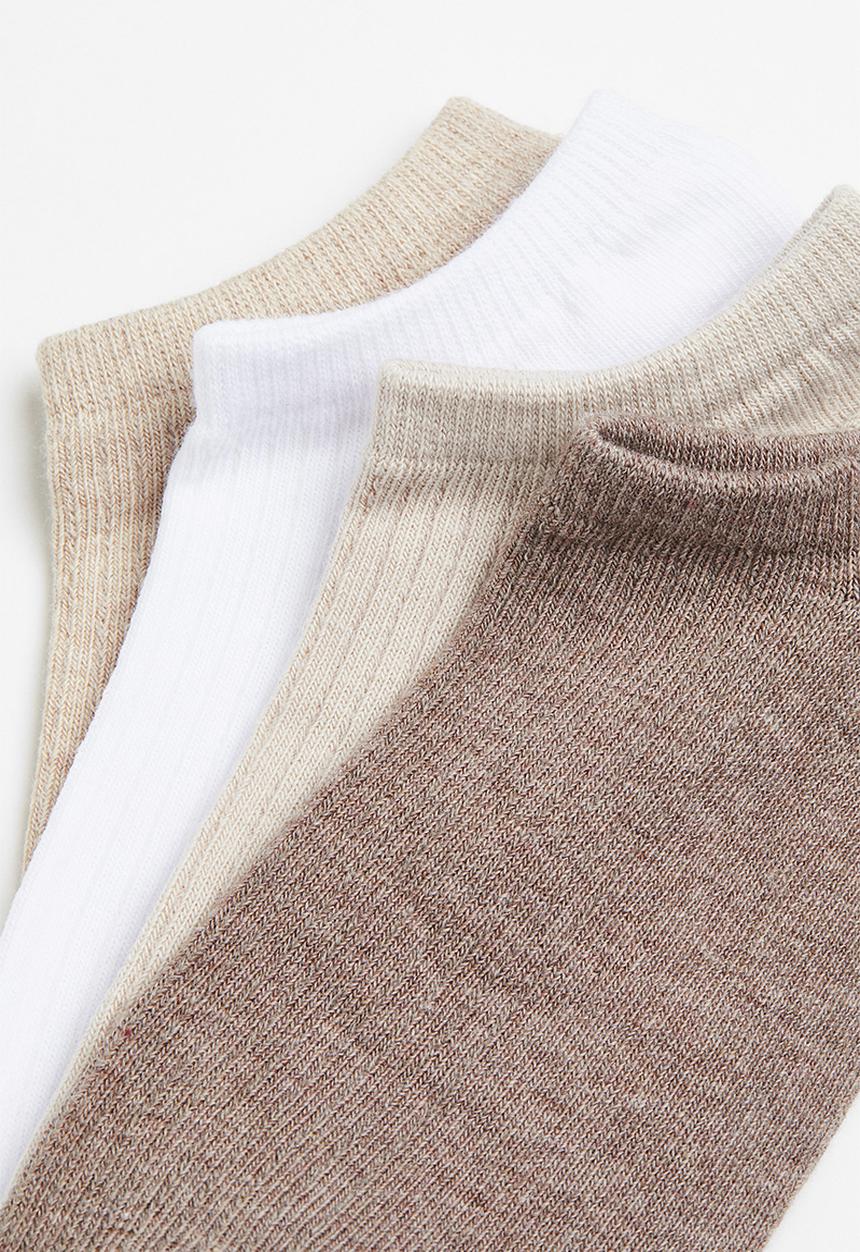 H&M - 7 Pack trainer socks - light beige/beige/white