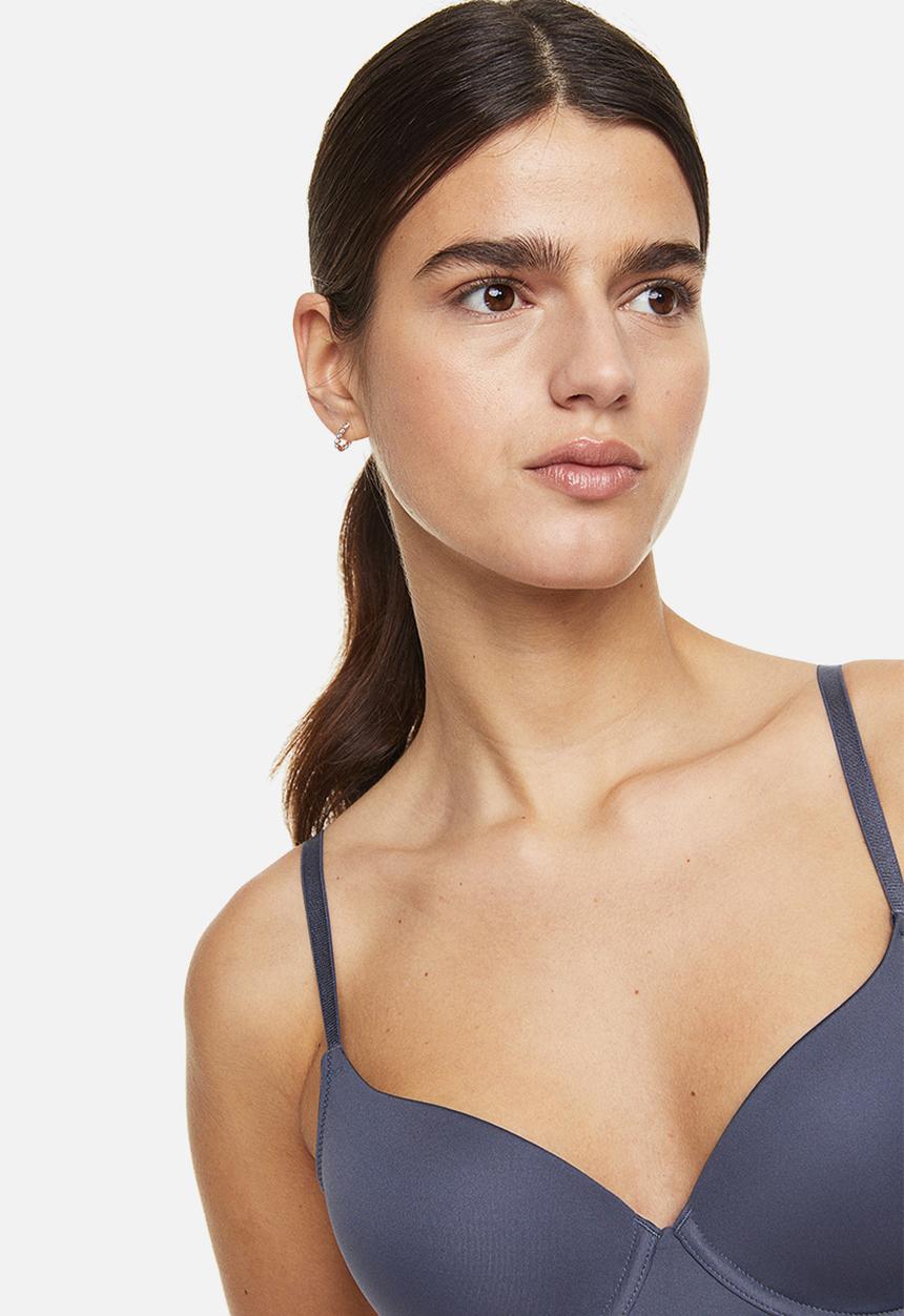 H&M - 2 Pack padded underwired bras - dark blue & beige