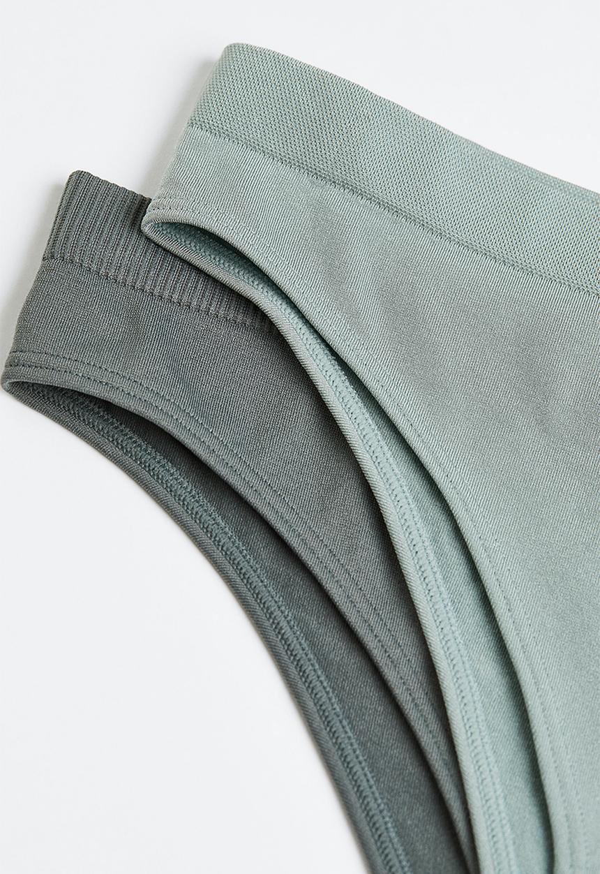 H&M - 2 Pack seamless briefs - dark turquoise & light turquoise