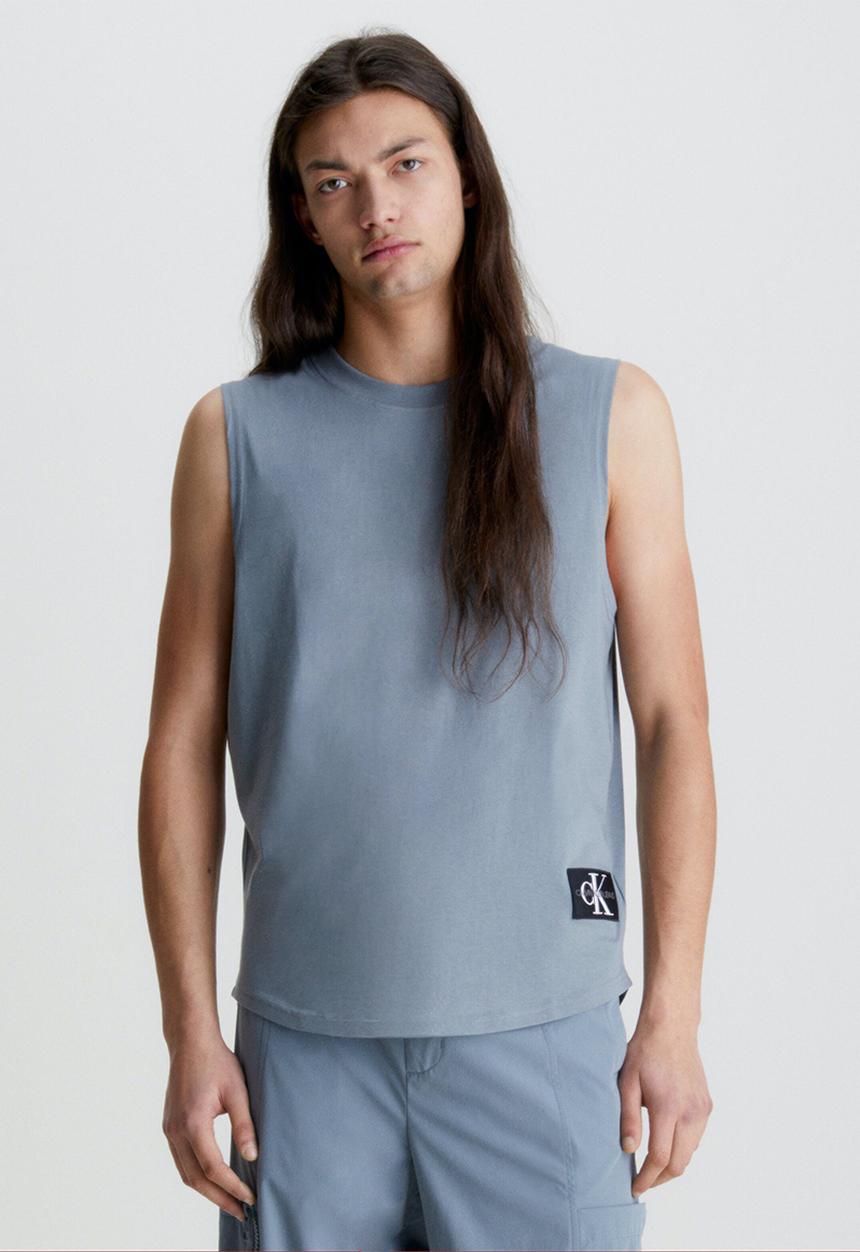 Calvin Klein - Monologo badge tank top - overcast grey