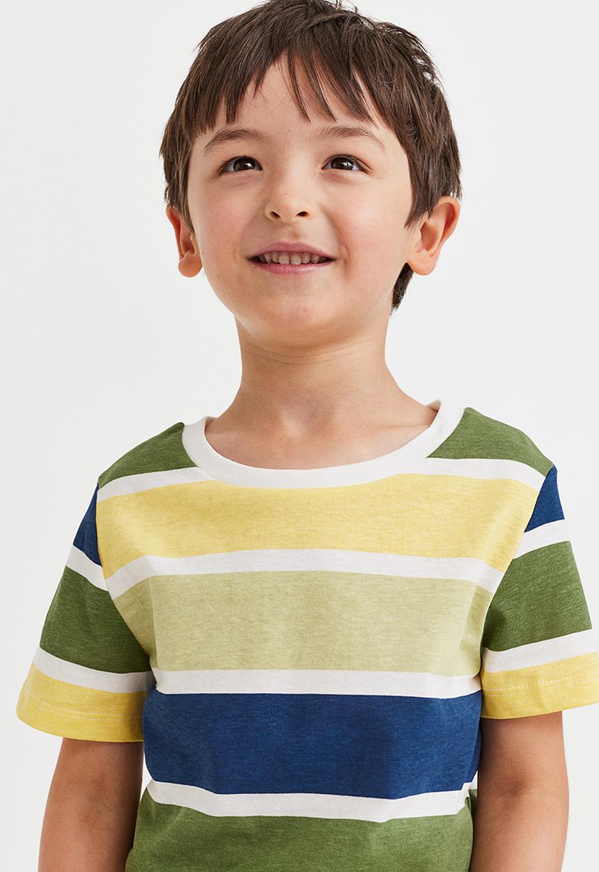 H&M - Cotton jersey T-shirt - yellow/striped