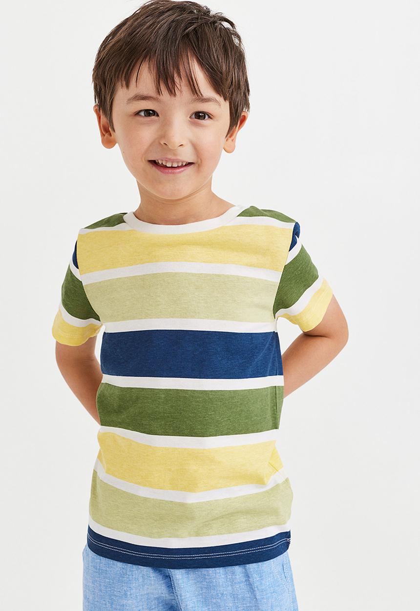 H&M - Cotton jersey T-shirt - yellow/striped