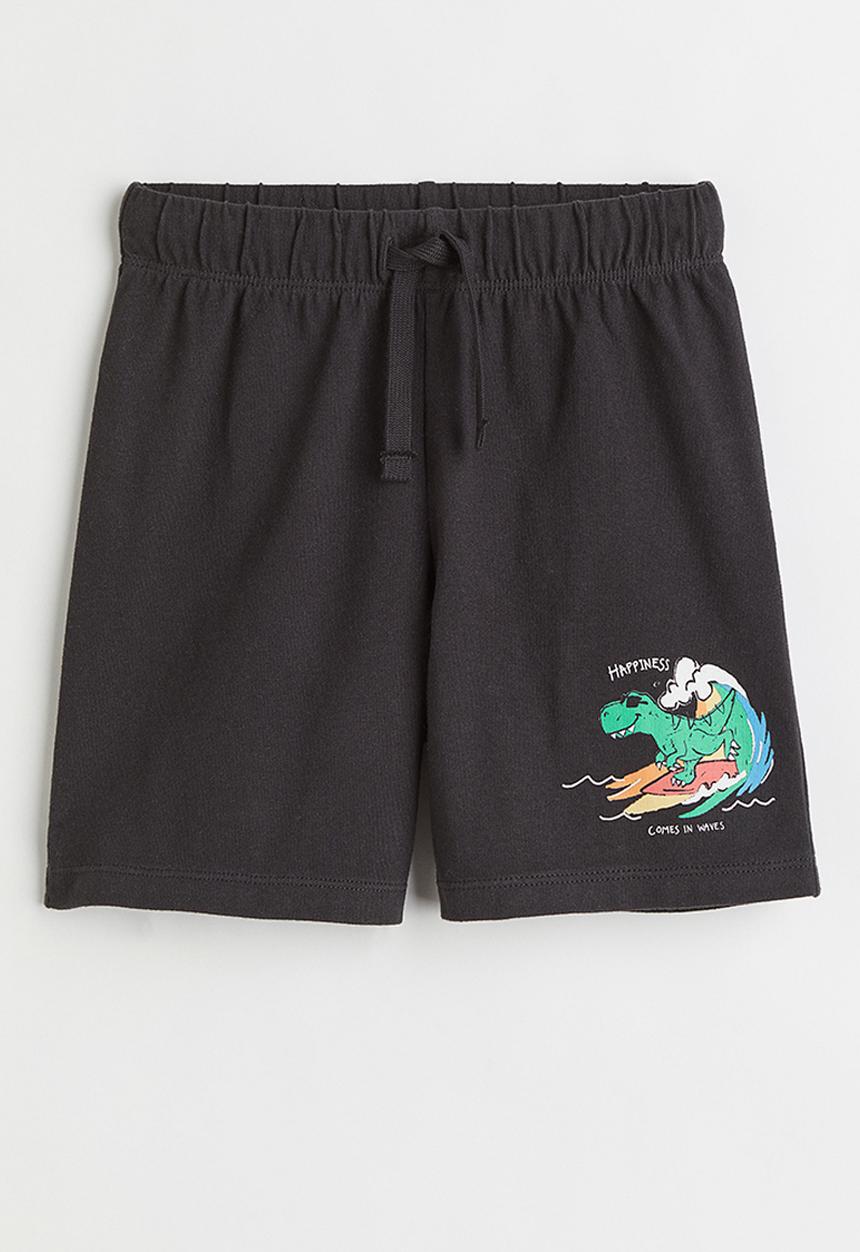 H&M - Jersey shorts - black/dinosaur