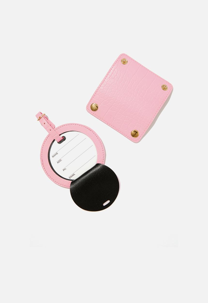 Typo - Off the grid luggage tag & handle cover set - rosa powder textured