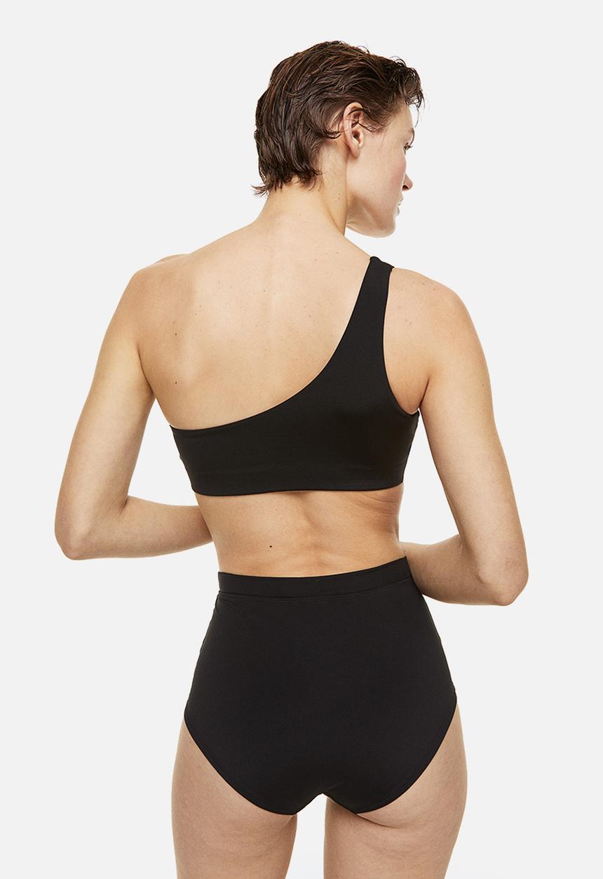 H&M - One-shoulder bikini top - black