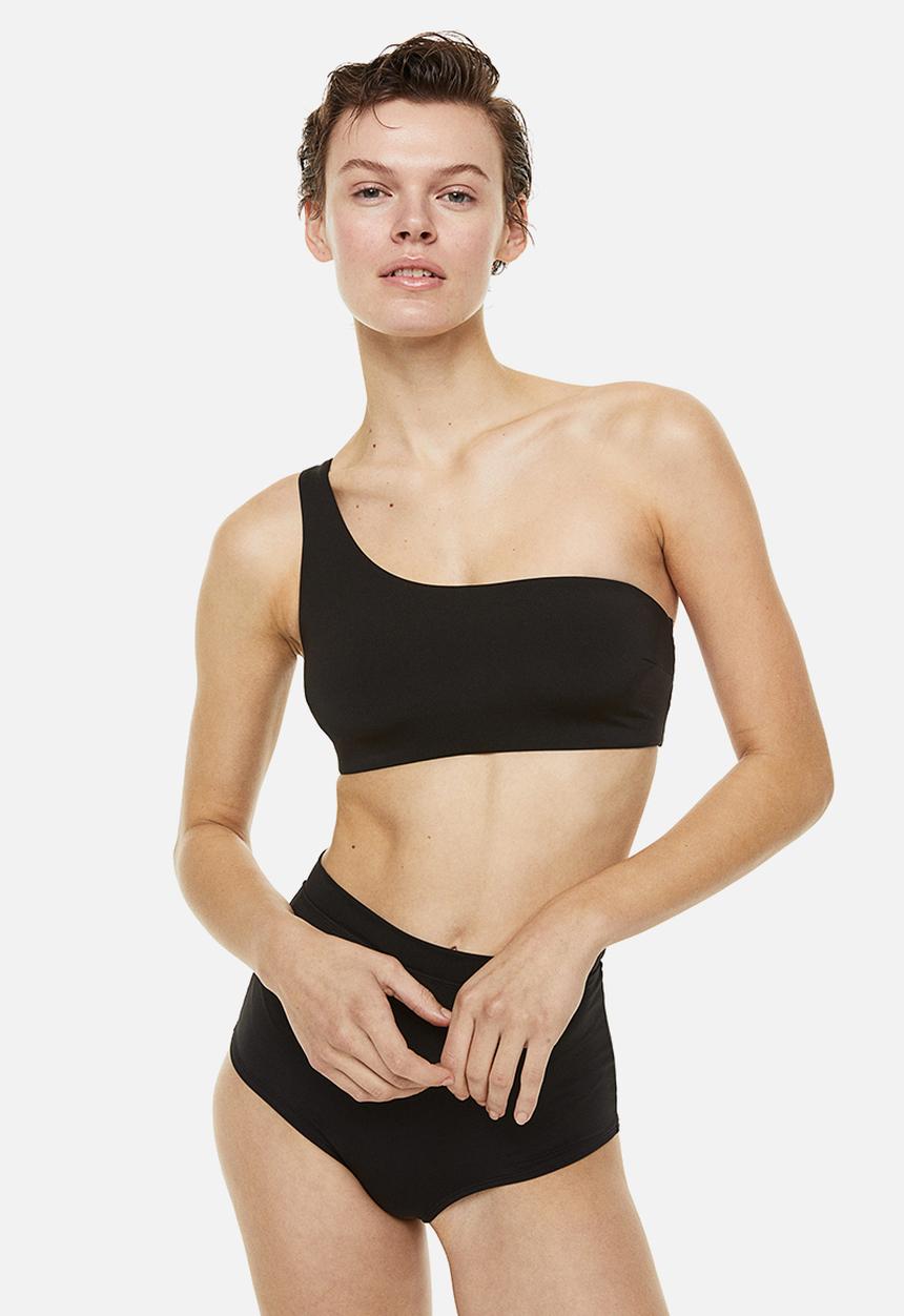 H&M - One-shoulder bikini top - black