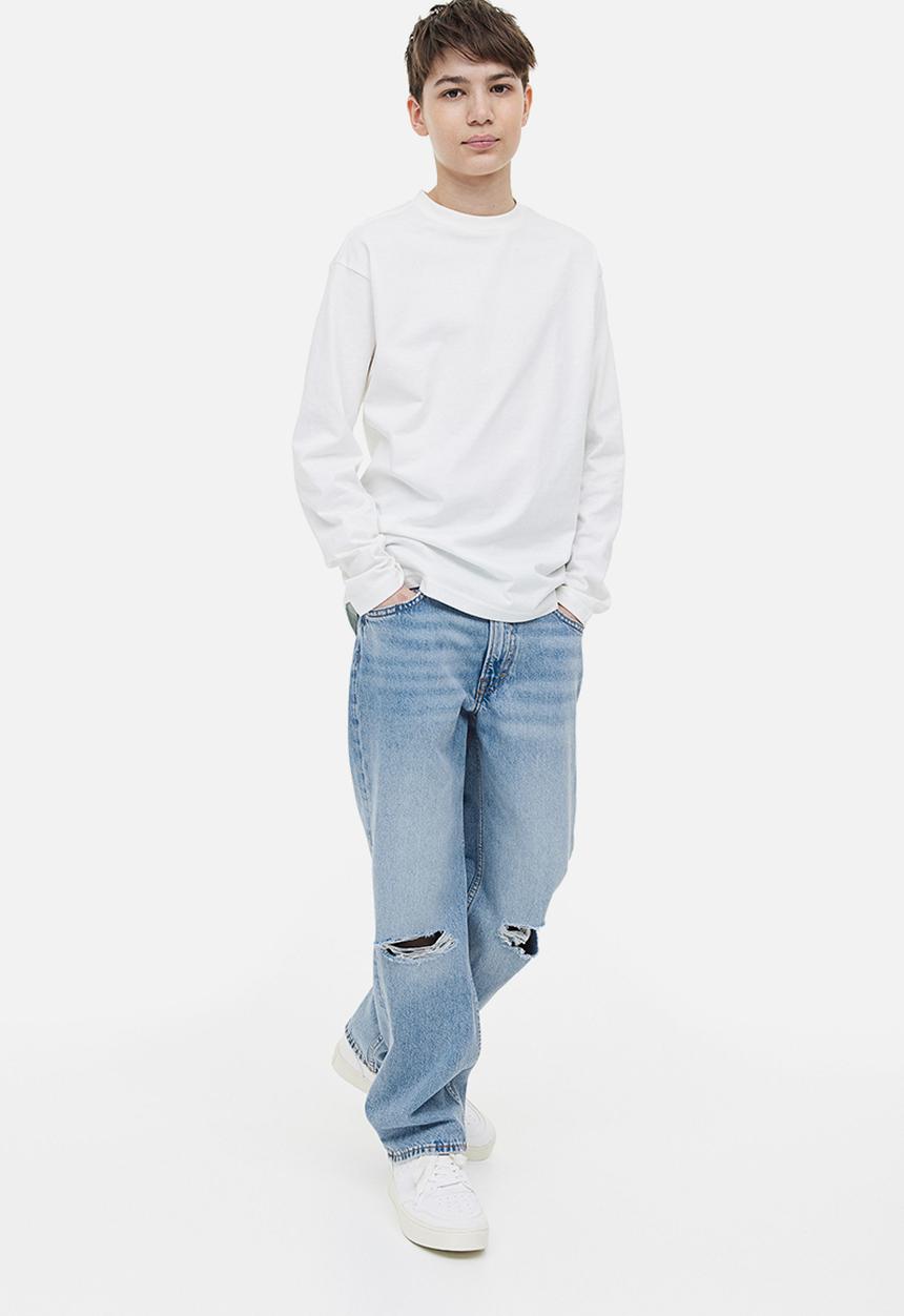 H&M - Loose fit jeans - denim blue/trashed