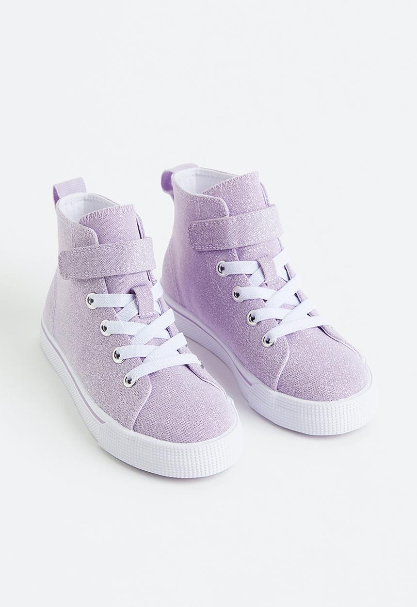 H&M - Canvas hi-top trainers - lilac/glitter